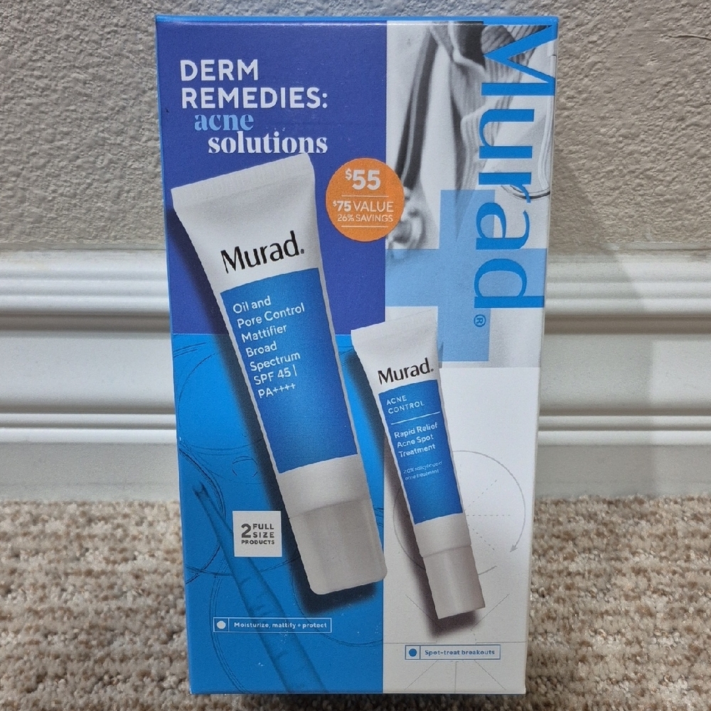 New $55 Murad Acne Solutions Oil & Pore Control Mattifier Sunscreen Rapid Relief
